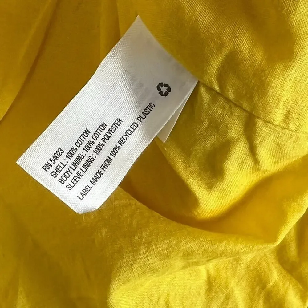 Gap Jacket Kids XXL 14-16 Yellow Double Breasted Collared Lined Cotton